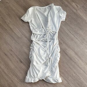 Elegant White Wrap Dress